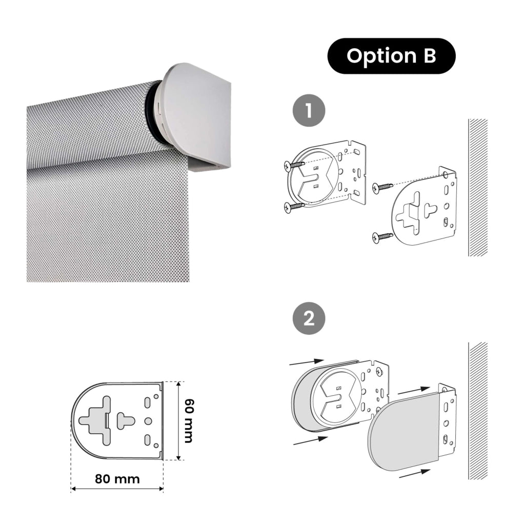 Tende a Rullo Motorizzate Screen Premium con finiture in alluminio Tessuto Tecnico con Motore e Telecomando  Grigia 160x180 cm