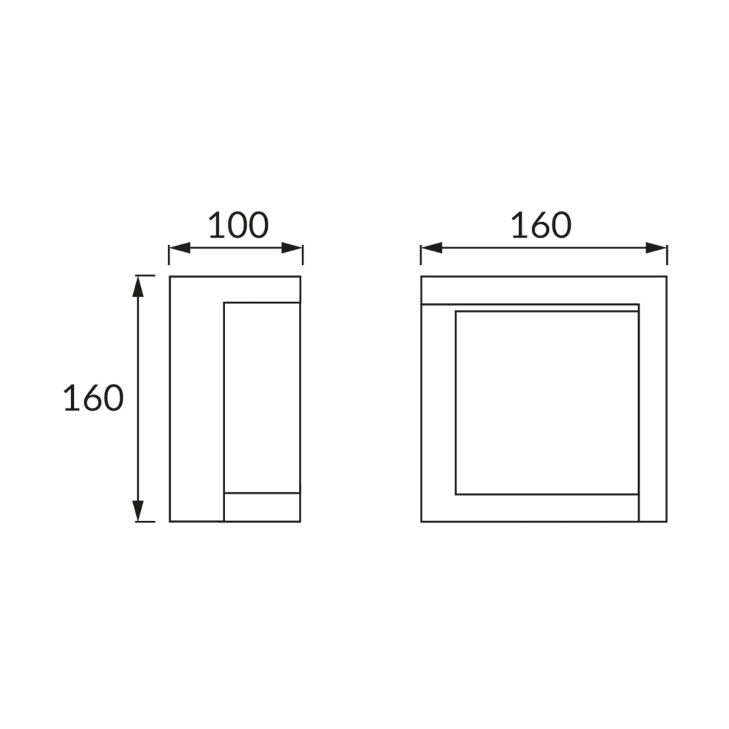 Applique esterna quadrata LED 12W 4000K IP54 Tekla Struhm