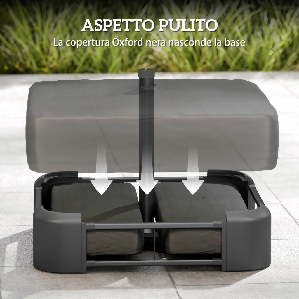 Base per Ombrellone Riempibile Sabbia 80kg ¨C Xylo ¨C Nero 48mm