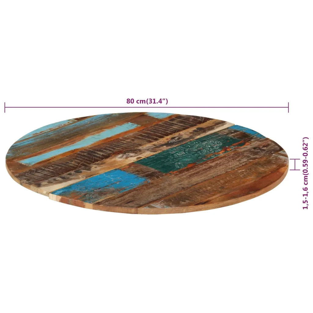 Piano Tavolo Rotondo 80 cm 15-16 mm in Legno di Recupero 286035