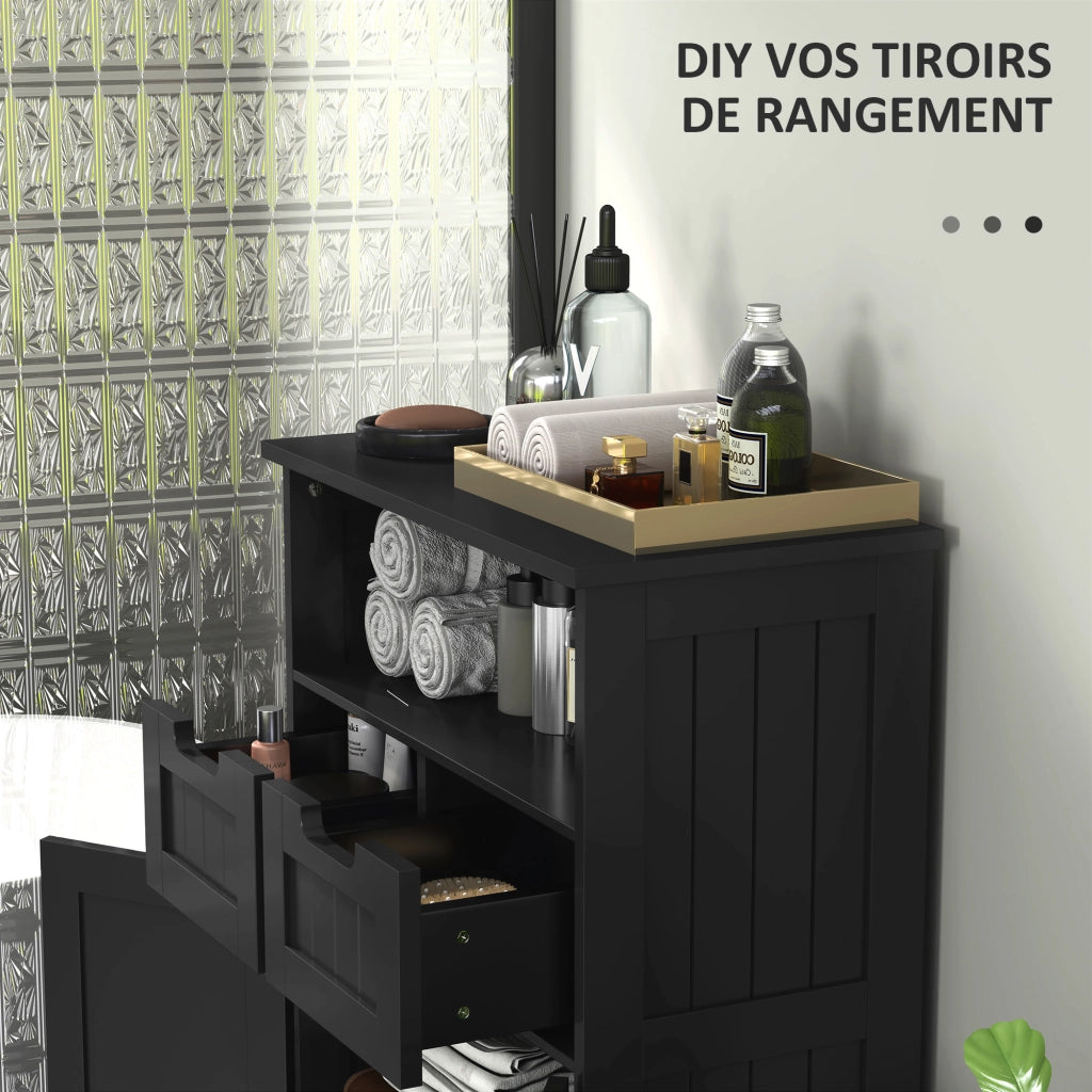 Mobile Bagno Sottolavabo con Ante e Cassetti ¨C Minimal ¨C Nero