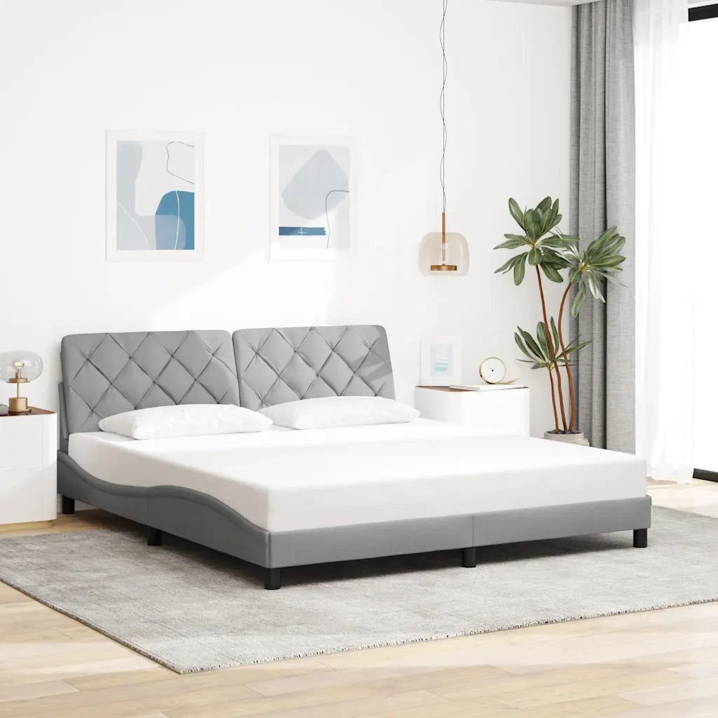 Giroletto senza Materasso Grigio Chiaro 180x200 cm Tessuto