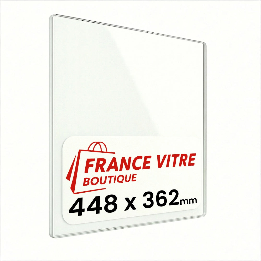 448 x 362 x 4 mm - Vetro per stufa a legna - vetro camino di ricambio - vetro per caminetto resistente al fuoco - France Vitre