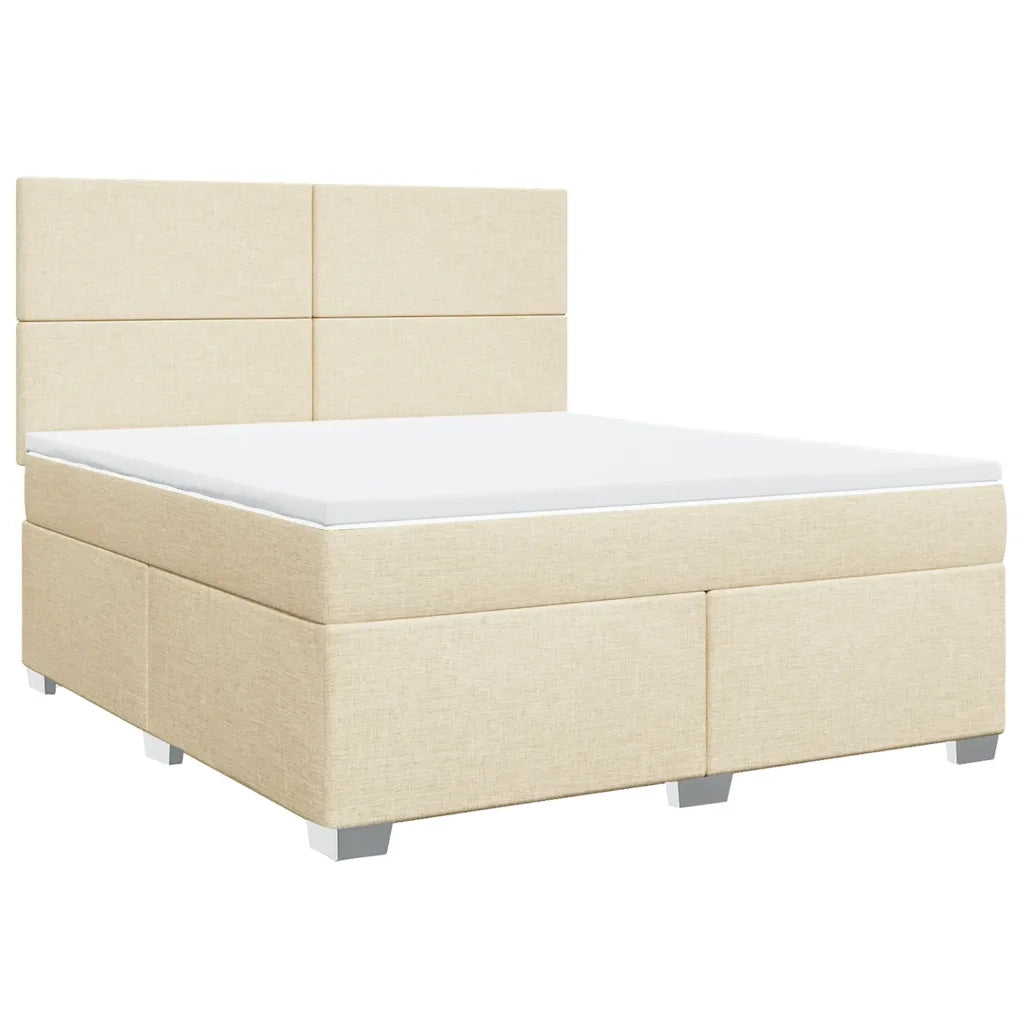 Giroletto a Molle con Materasso Crema 180x200 cm in Tessuto 3290565