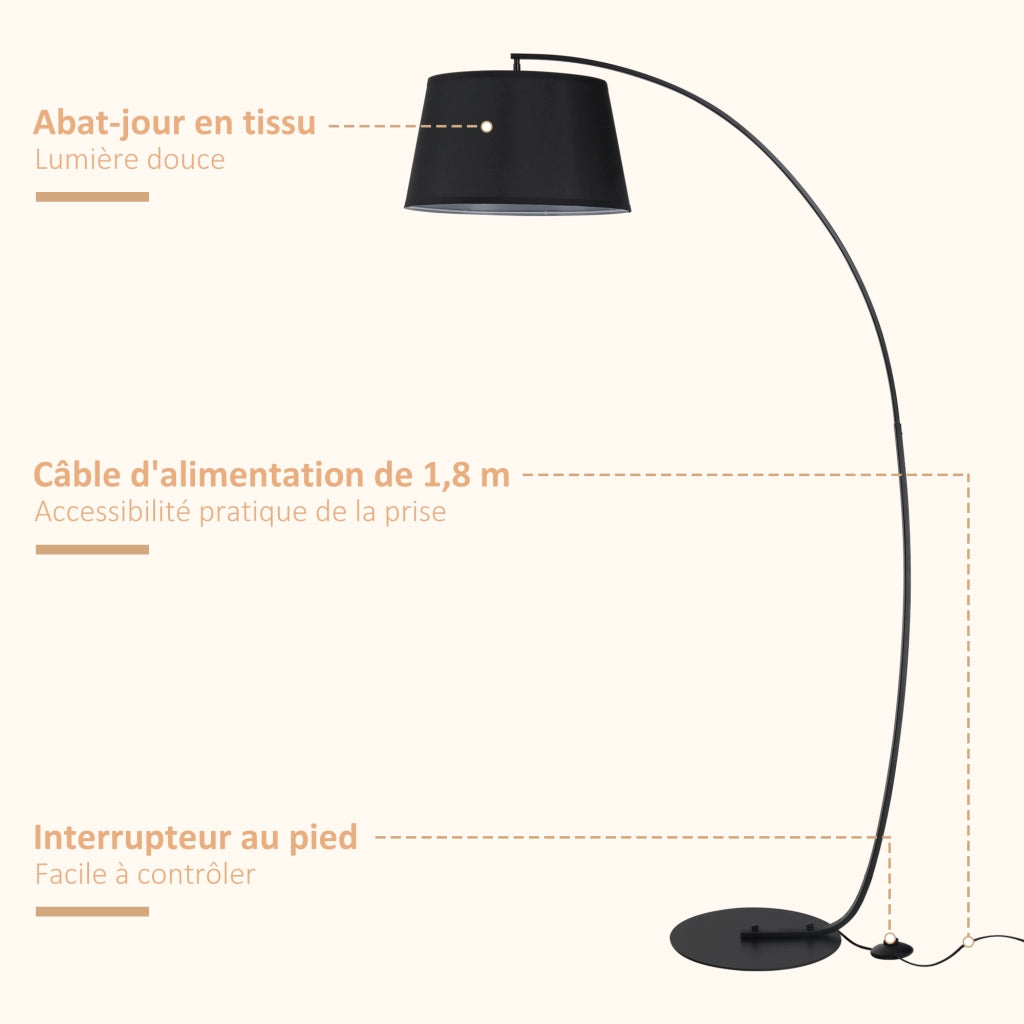 Lampada da terra arco ¨C Minimal ¨C metallo nero