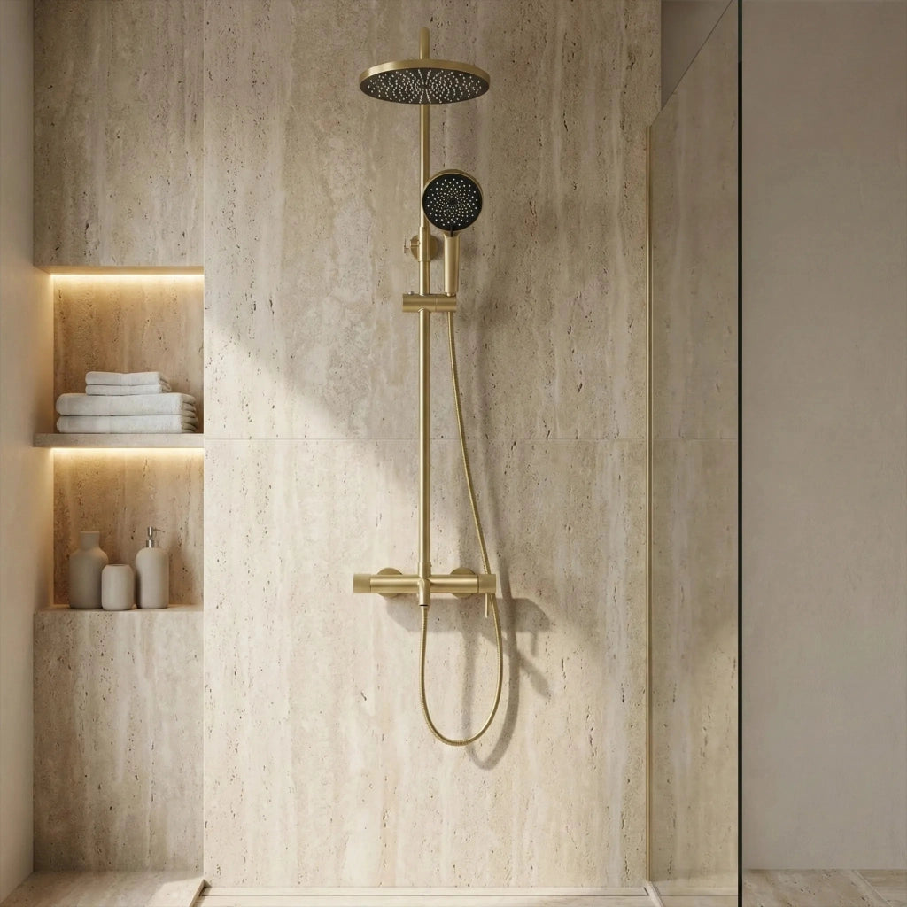 Set Doccia Rea Lungo Stripe Brush Gold