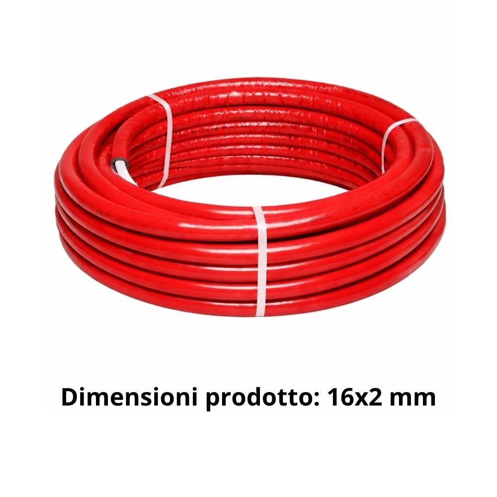 Tubo multistrato ape multylayer rosso per impianti idrosanitari e riscaldamento *** diametro 16 millimetri, lunghezza...