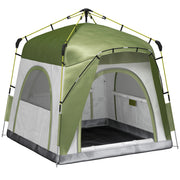 Tenda da campeggio pop-up 3 persone ¨C Xylo ¨C con 4 porte, 4 finestre e borsa per trasporto, verde e grigio