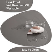 Tavoliere in pelle e sottopanchine acqua-resistenti, Placemat doppio uso per cucina, mattoncini per caffè e tazze, antiscivolo, lavabili, set da 4, grigio.