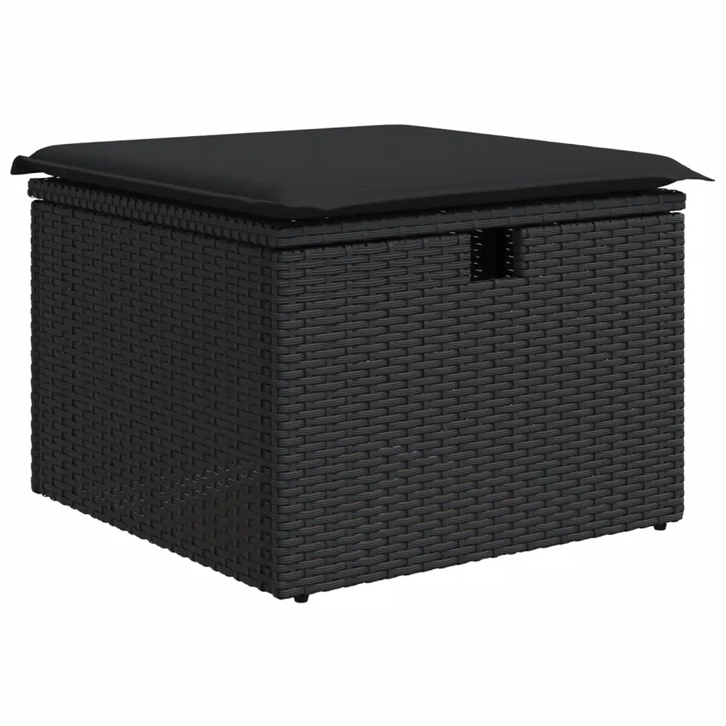 Set Divani da Giardino con Cuscini 7pz Nero Polyrattan 3274815