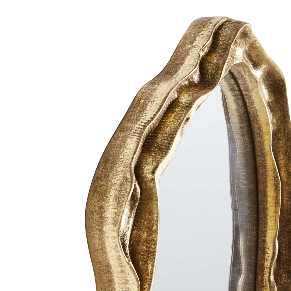 Specchio da parete decorativo in vetro e MDF 75 x 37 cm Forma irregolare Design moderno