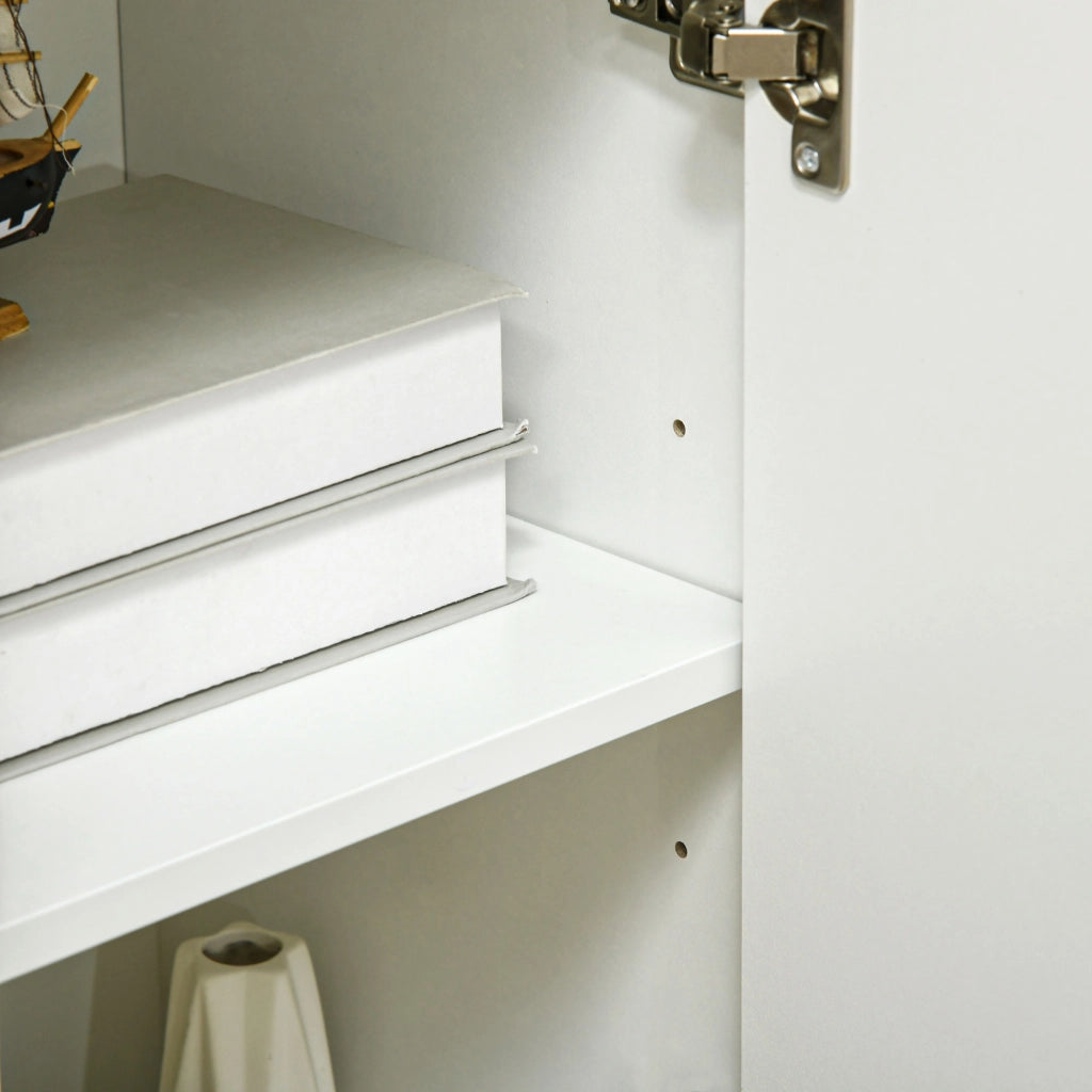 Credenza Moderna con 3 Cassetti e 2 Ante ¨C Minimal ¨C Bianco 90x32x80 cm
