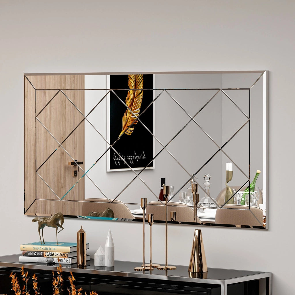 Specchio in legno "Pauli" - 120 x 60 cm - Bianco