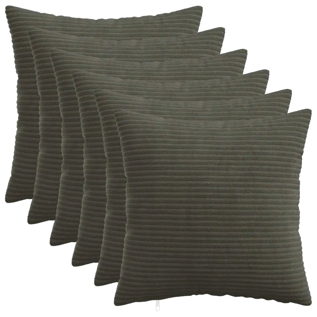 Federa 6 pcs HEERLEN Antracite 45 x 45 cm corduroy 910406