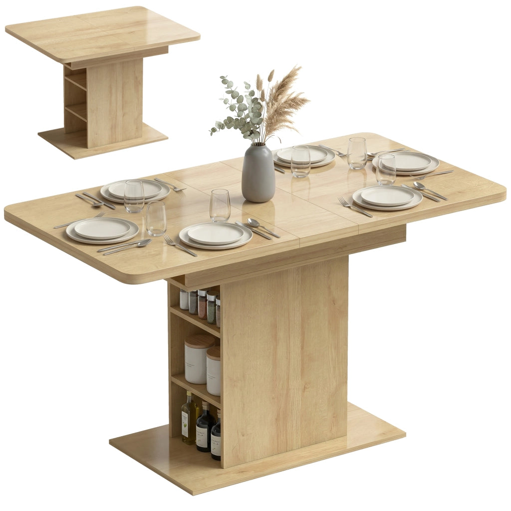 Tavolo da pranzo allungabile ¨C Xylo ¨C 110-130cm legno naturale con 6 mensole
