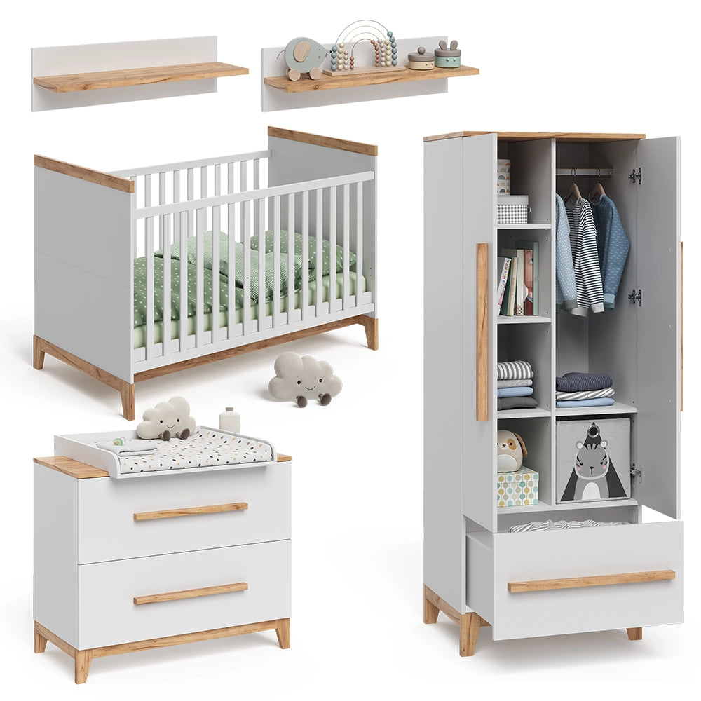 Vitalispa Set per cameretta Bianco/quercia Set di 4