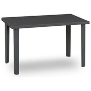 Bica tavolo da giardino Marshall, polipropilene, grafite lucido, 120x70x72 cm, resistente alle intemperie