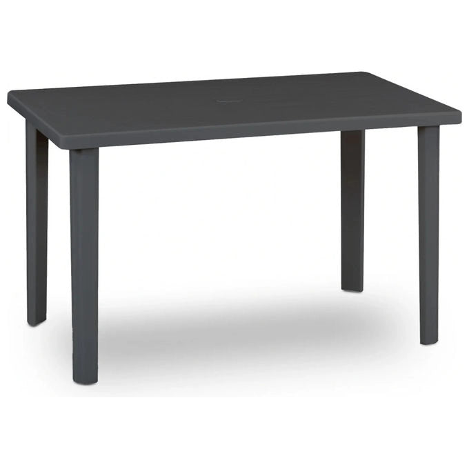 Bica tavolo da giardino Marshall, polipropilene, grafite lucido, 120x70x72 cm, resistente alle intemperie