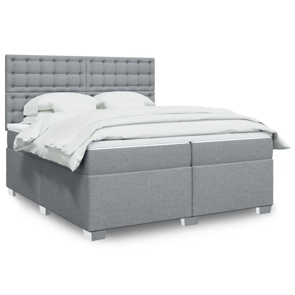 Giroletto a Molle con Materasso Grigio Chiaro 200x200cm Tessuto 3290609