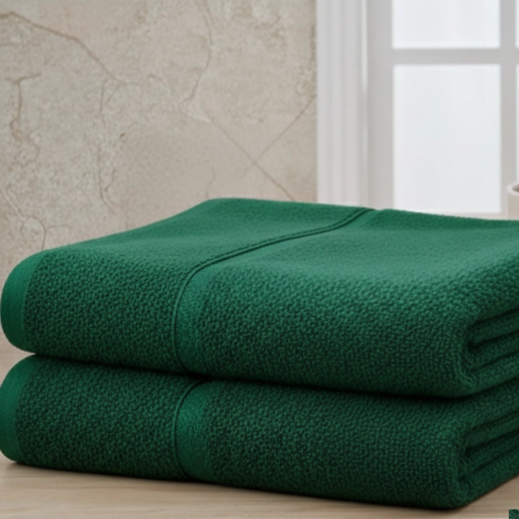 Sanonefa, set di Asciugamani 100% Cotone set da 2, Verde