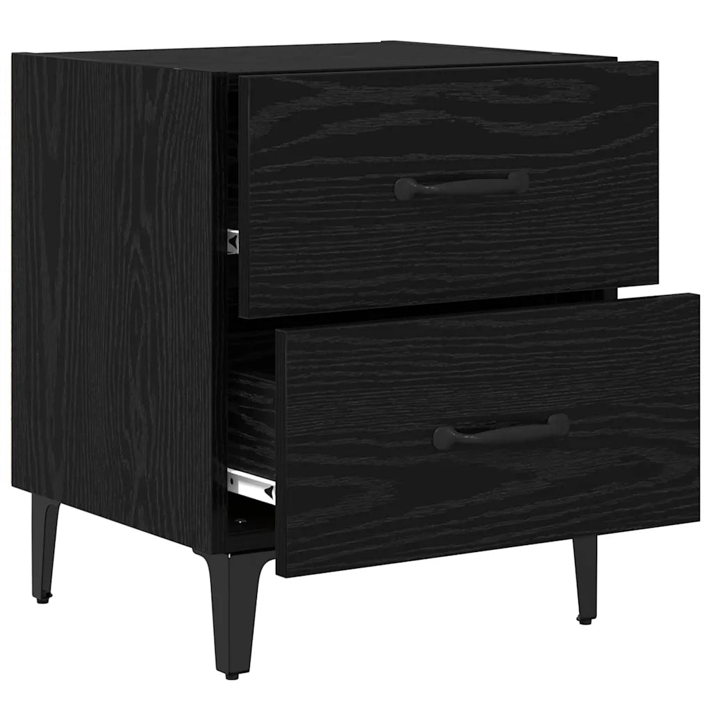 Armadietto per letto con cassetto Rovere Nero 40 x 35 x 47,5 cm 880569