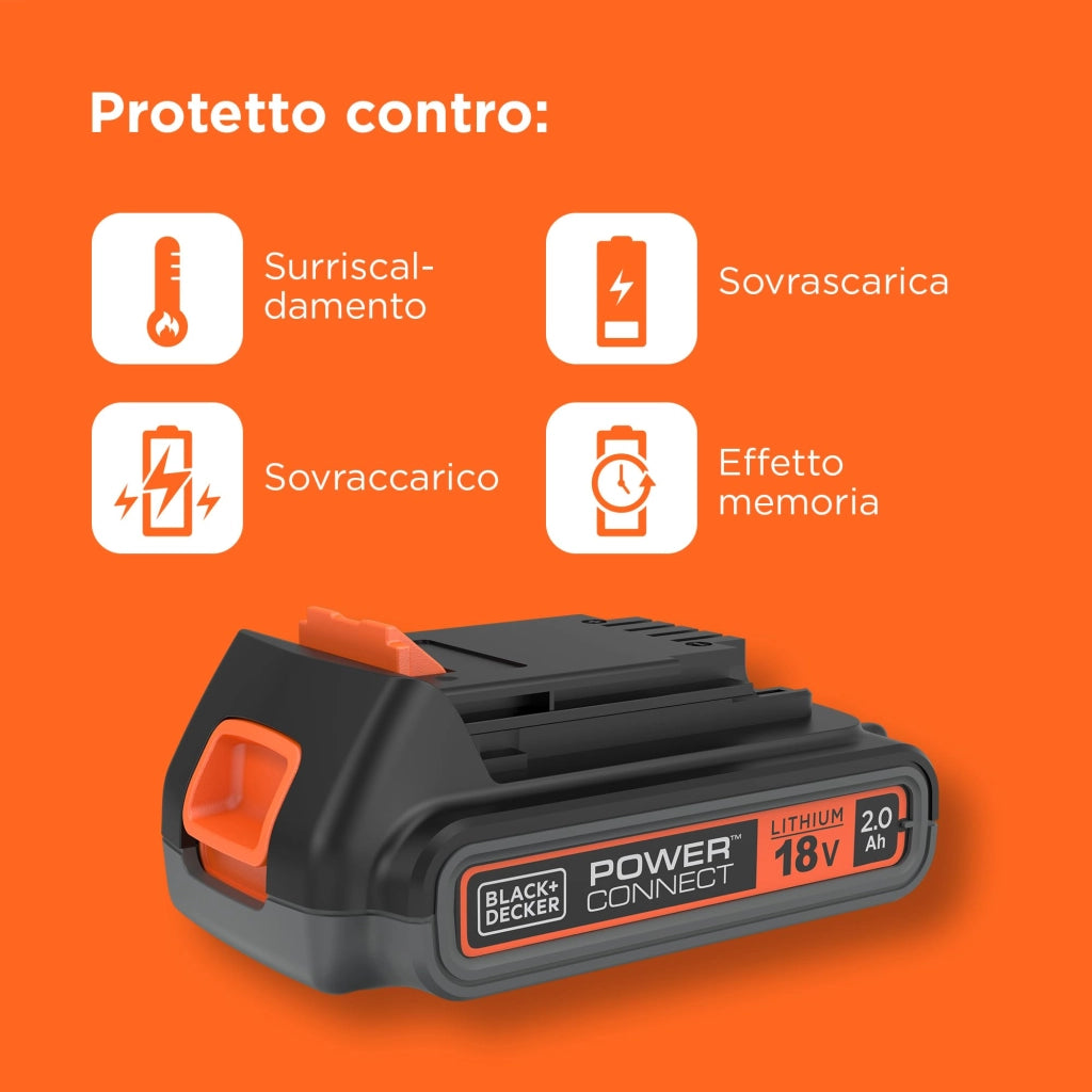Batteria al Litio BL2018 Xj 18 V 2 0 Ah Black+Decker
