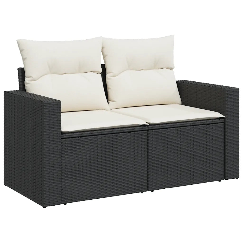 Set Divani da Giardino con Cuscini 7pz Nero Polyrattan 3327816
