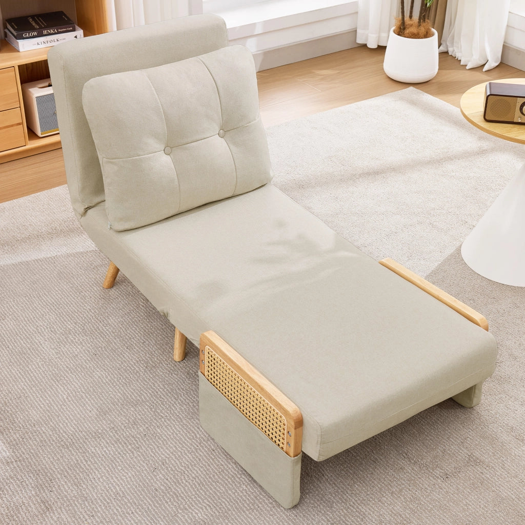 Poltrona letto 3 in 1 con funzione letto, reclinabile a scomparsa e letto per gli ospiti, poltrona imbottita con schienale regolabile in 5 posizioni e