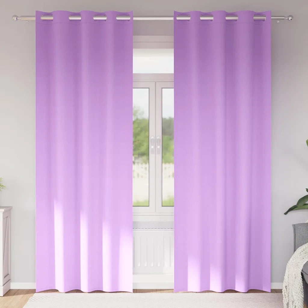 Tende Blackout con Anelli 2 pz Viola 260 x 140 cm Poliestere 4107382