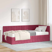 Struttura Letto Angolare con Materasso 2 pcs Verde Velluto 3393952