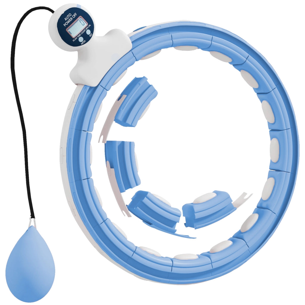 Cerchio Hula Hoop per Adulti con Palla Contapassi ¨C Minimal ¨C Blu Chiaro 76-113cm