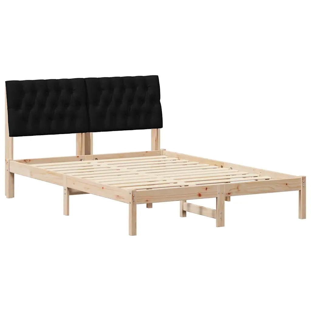 Letto con Testiera Rivestita con testiera Marrone 135 x 190 cm 878831