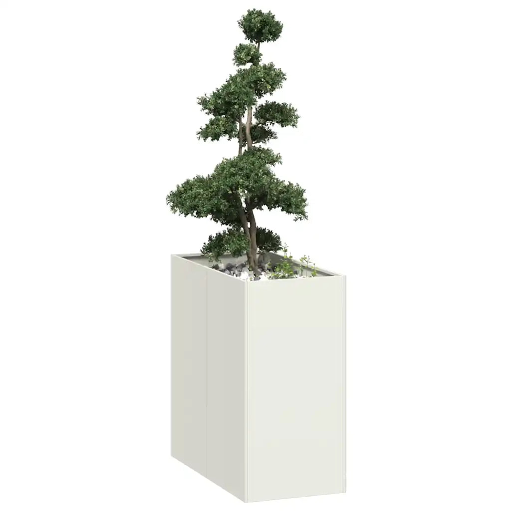 Fioriera | Cassetta per fiori | Vaso Bianca 40x80x80 cm in Acciaio
