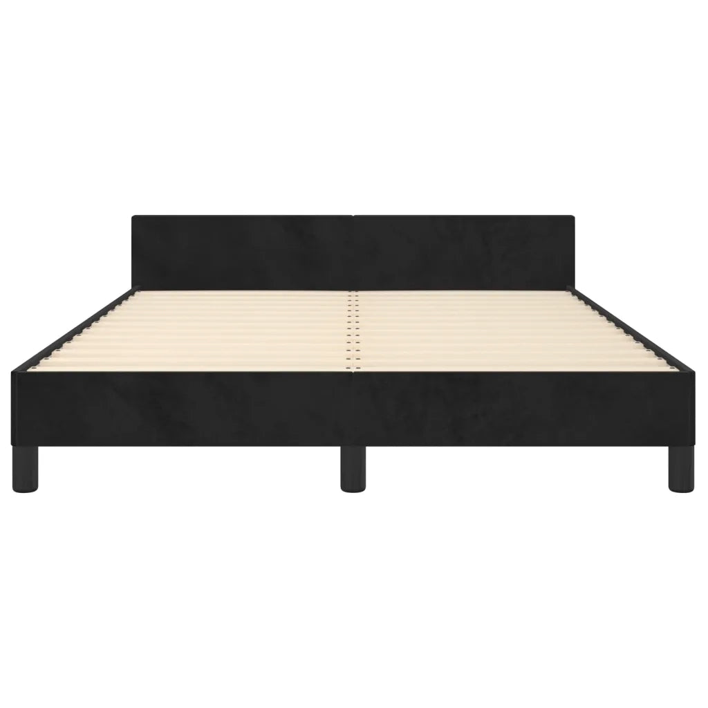 Letto matrimoniale | Letto per adulti | Giroletto senza Materasso Nero 140x200 cm in Velluto