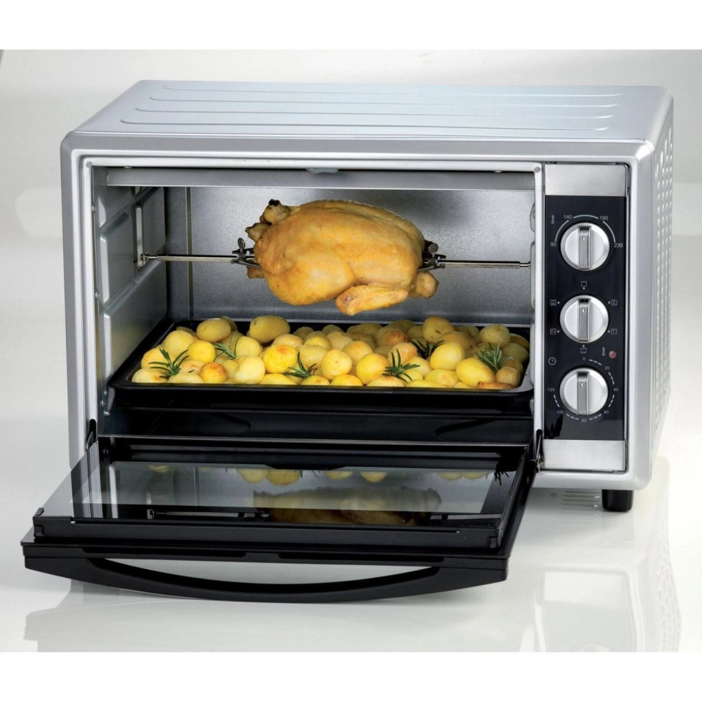 Ariete 945 Bon Cuisine 560 Forno Elettrico Ventilato con Girarrosto 56 L 2200 W 6 Posizioni di Cottura Temperatura Regolabile 90-230 °C (59.5x48.5x38 cm) colore Argento