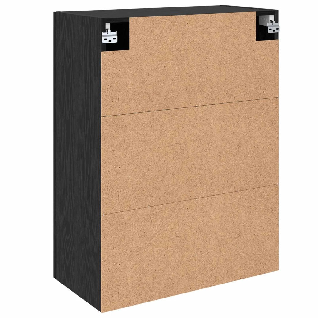 Armadietto a Muro | Mobiletto a muro 2 pz Rovere Nero 69,5 x 34 x 90 cm