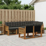 Set di divani da esterno con cuscino 7 pcs Naturale e Nero 3382020