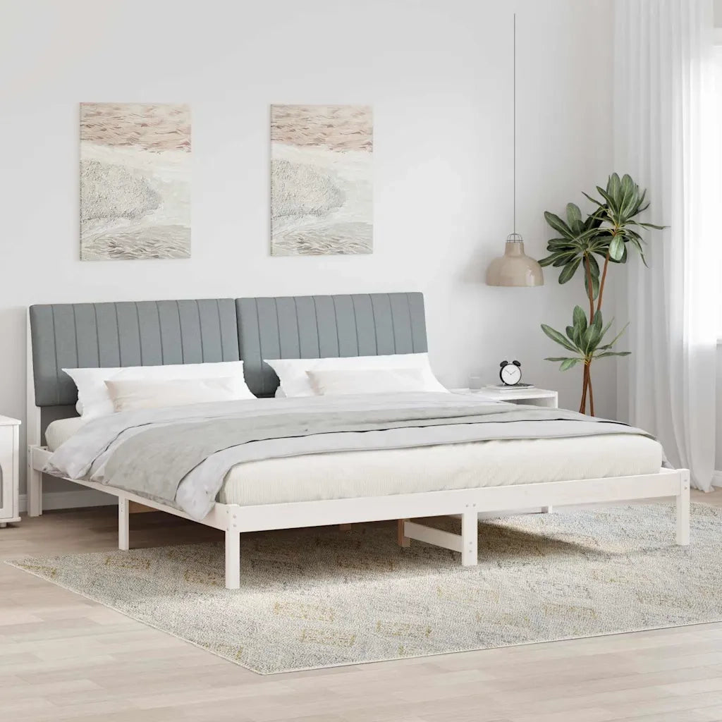 Struttura del letto-Giroletto-Rete del Letto Bianco 200 x 200 cm Pino massello 455721