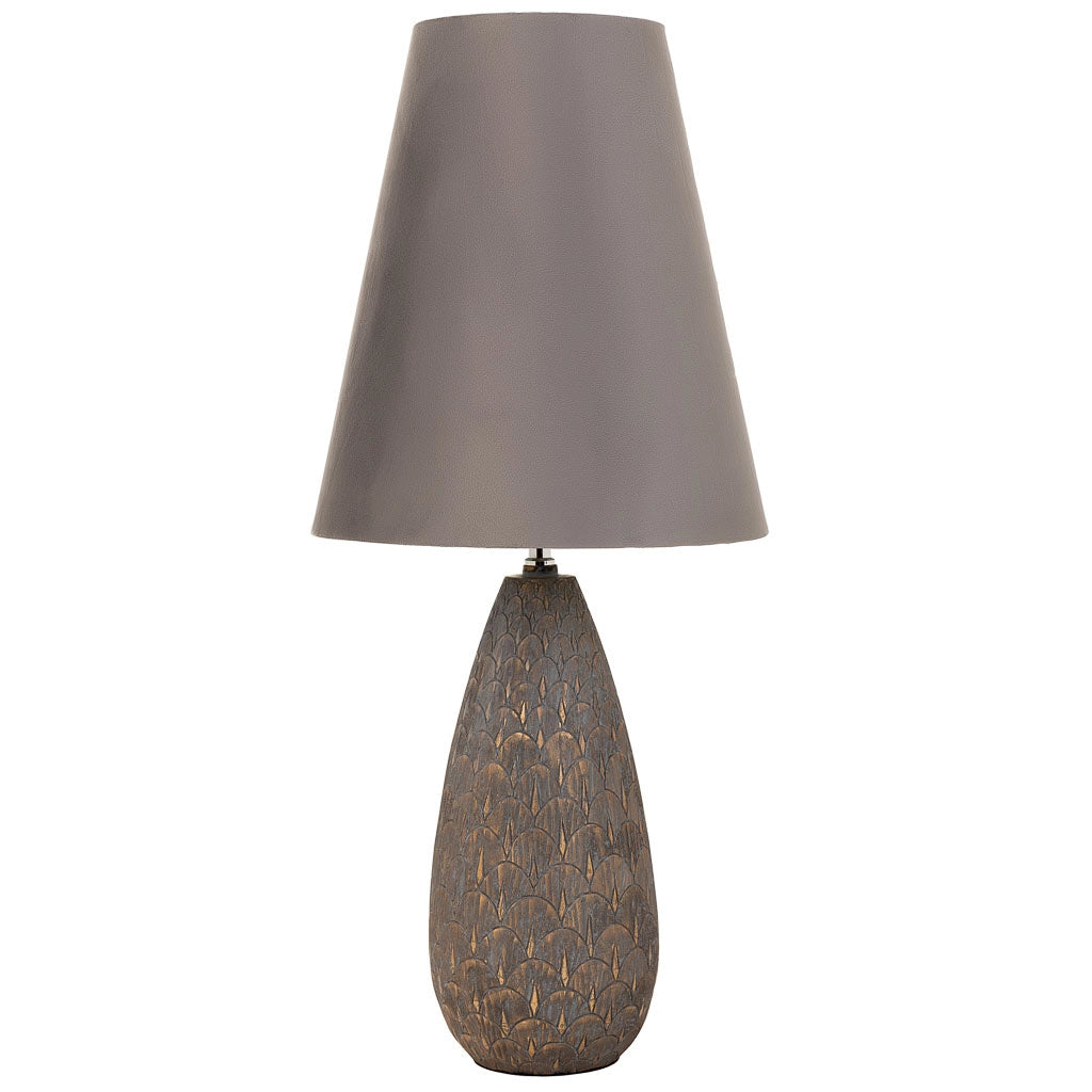 Lampada da tavolo in poliresina dorata