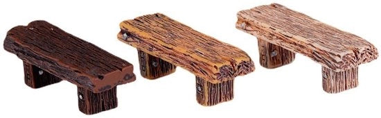Miniatura di Mobili per Bambola - Design Compatto - 3 Pezzi - Banca in Legno - Decorazioni per Casa di Bambola - Paesaggio di Giardino - Materiale Kunsthar - Mobili Miniaturni