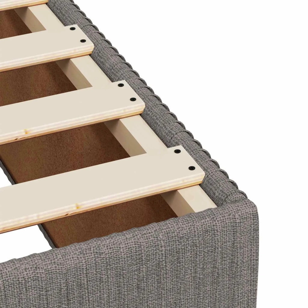 Letto Box Spring LED con Materasso Tortora 100 x 200 cm Tessuto 3455794
