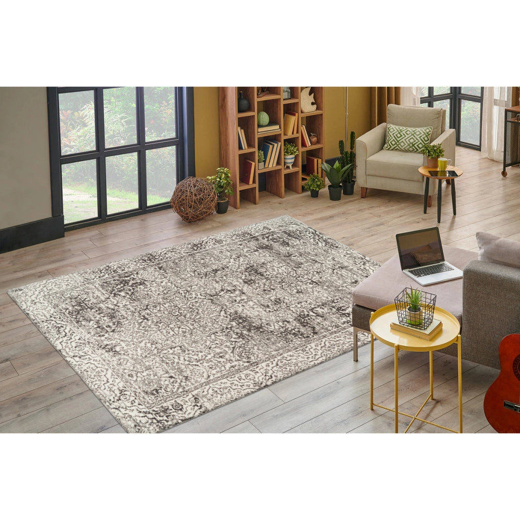 Tappeto Davis 200 in ciniglia grigio e oro