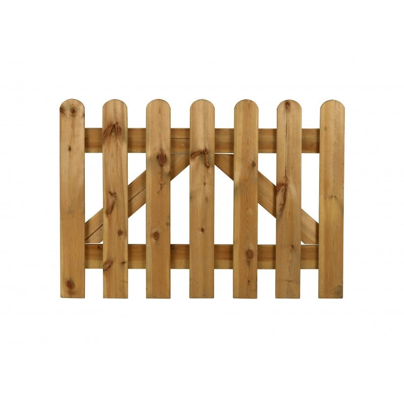 Cancello diritto mini 100x70 cm in legno impregnato - Listelli arrotondati