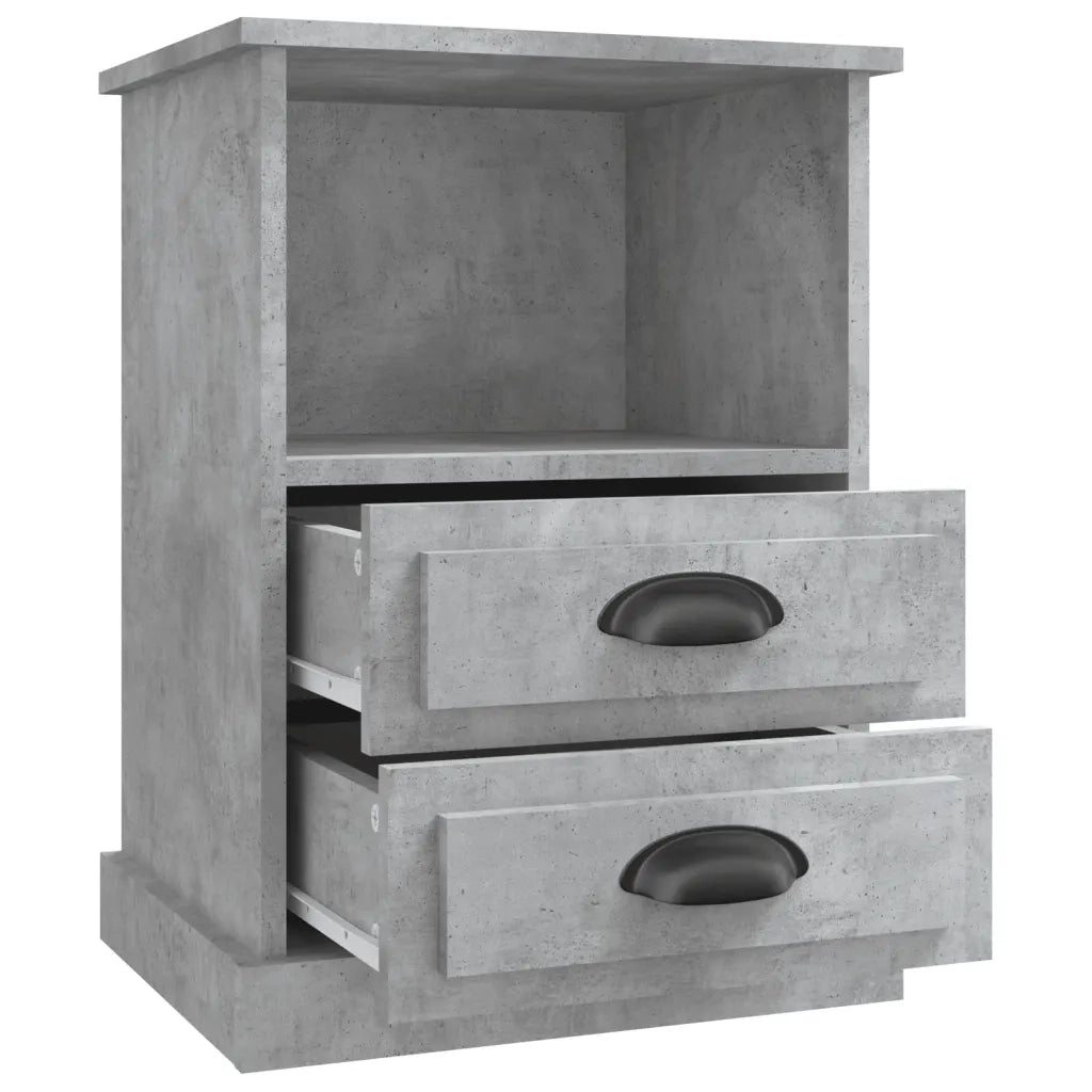Comodino | Armadio da Notte | Mobiletto da notte Grigio Cemento 43x36x60 cm