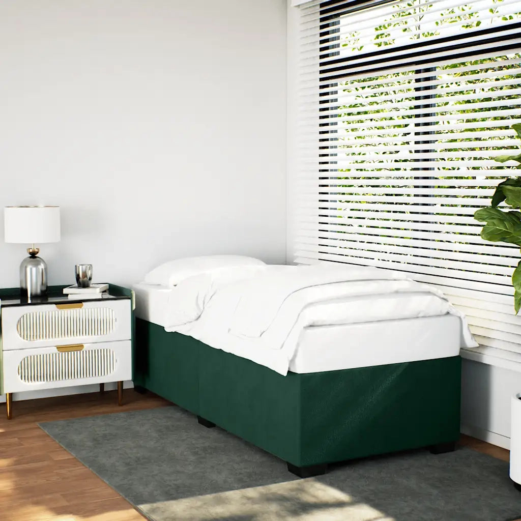 Giroletto senza Materasso Verde Scuro 100x200 cm in Velluto 3284616