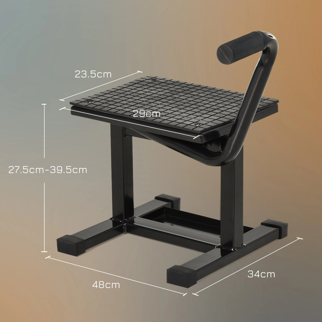 Cavalletto Alzamoto in Acciaio ¨C Xylo ¨C 150kg, Superficie Gomma, 48x34x43cm, Nero
