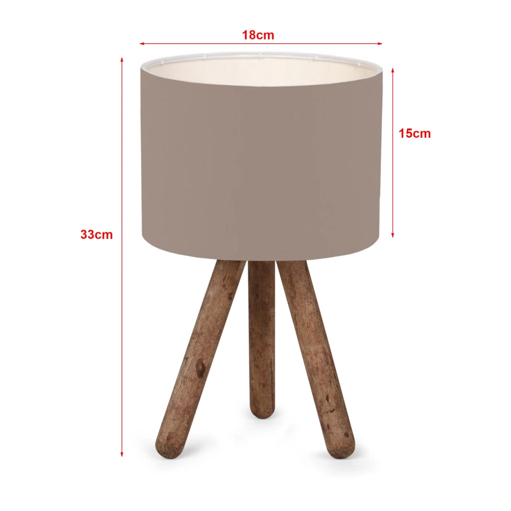 Lampada da scrivania Preston attacco E27 altezza 33 cm legno naturale/sabbia 03_0007399