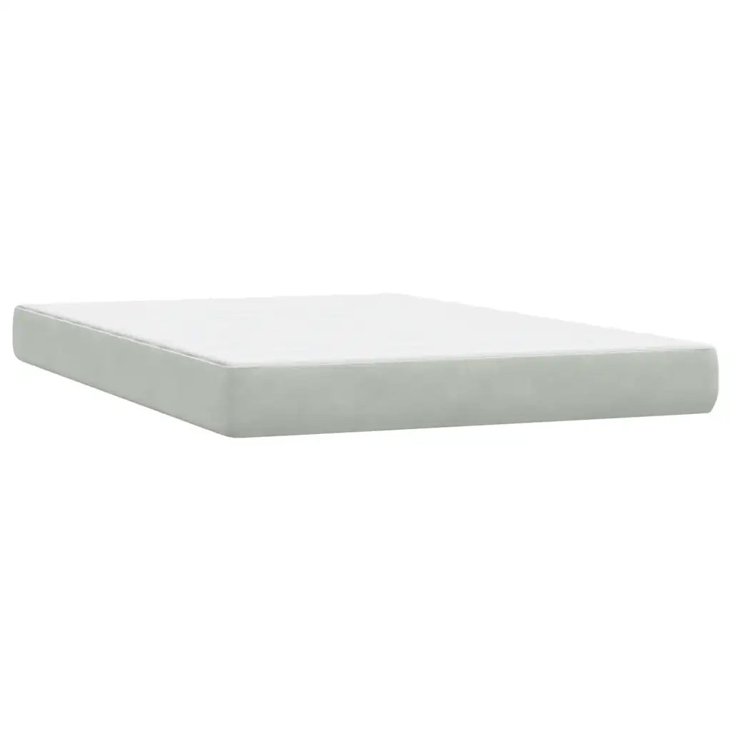 Giroletto a Molle con Materasso Grigio Chiaro 160x210cm Velluto 3318117
