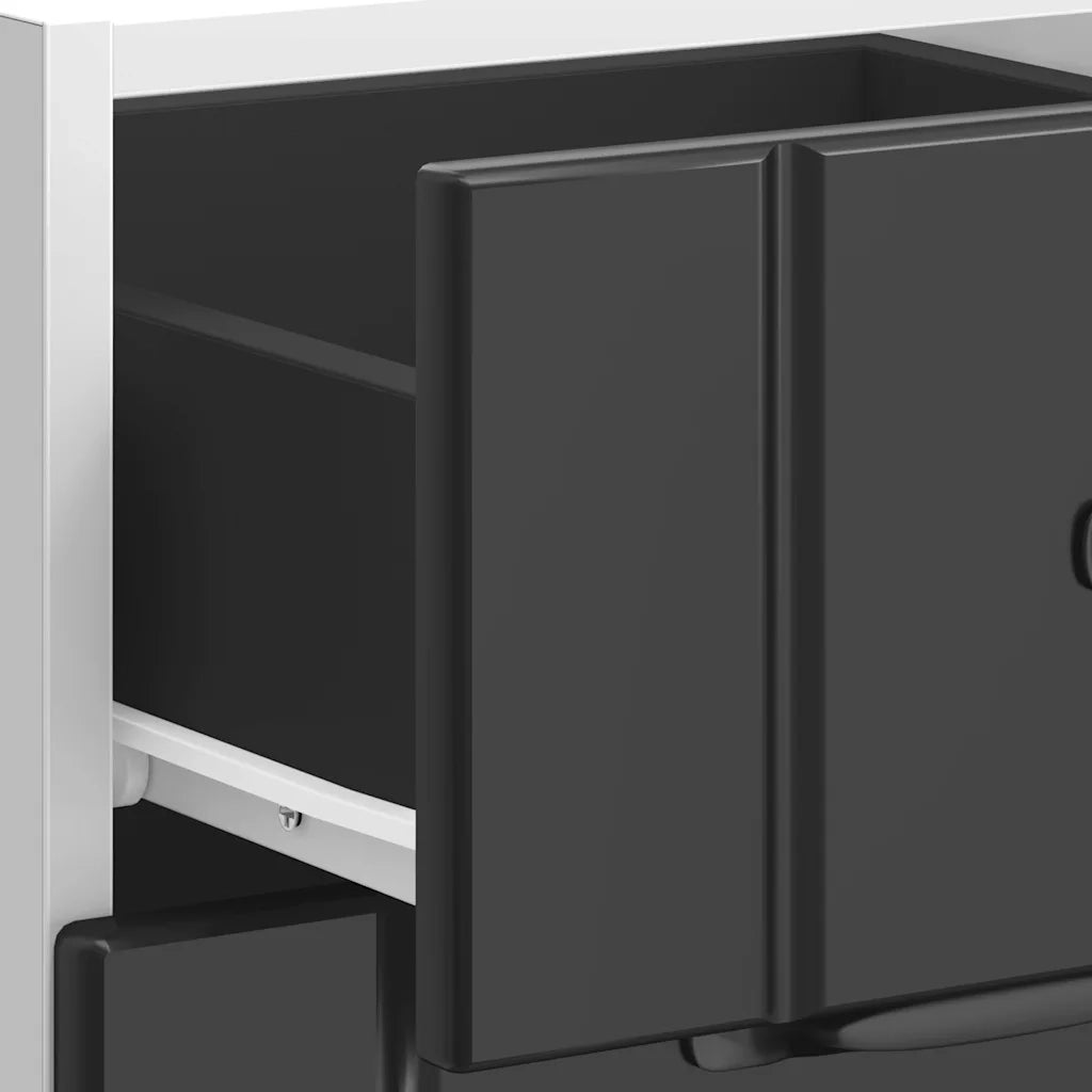 Mobiletto da cucina-Armadio da cucina "Lucca" Nero in legno ingegnerizzato 328783