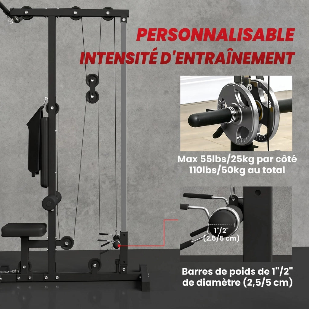Macchina per Lat Pulldown ¨C Minimal ¨C Nero